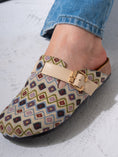 Load image into Gallery viewer, Geometric Pattern Woven Clogs - BEIGE