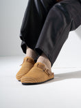 Load image into Gallery viewer, Woven Raffia Buckle Clogs - CAFE