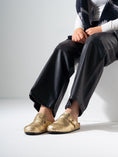 Load image into Gallery viewer, Metallic Ruched Slip-On Clogs - GOLD