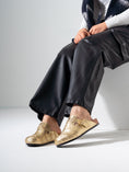 Load image into Gallery viewer, Metallic Ruched Slip-On Clogs - GOLD