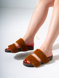 Load image into Gallery viewer, Fluffy Open-Toe Platform Slipper - CAMEL