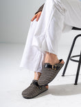 Load image into Gallery viewer, Woven Raffia Buckle Clogs - BLACK