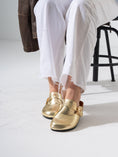 Load image into Gallery viewer, Croc-Embossed Buckle Clogs - GOLD