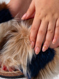 Load image into Gallery viewer, Faux Fur Single Band Slide - Navy Multi