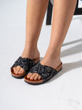 Load image into Gallery viewer, Boho Cross-Strap Slipper - BLACK