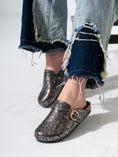 Load image into Gallery viewer, Textured Animal Print Cork-Sole Clogs- OXIDI