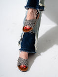 Load image into Gallery viewer, Checkered Tweed Crisscross Slides - BLACK