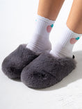 Load image into Gallery viewer, Faux Fur Fluffy Round Toe Clogs - GRAY