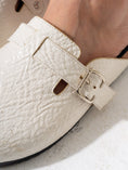 Load image into Gallery viewer, Textured Snake-Effect Buckle Clogs - WHITE
