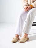 Load image into Gallery viewer, Geometric Pattern Buckle Pointed-Toe Mules-BEIGE