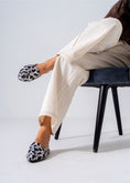 Load image into Gallery viewer, Faux Fur Animal Print Mules-black