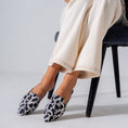 Load image into Gallery viewer, Faux Fur Animal Print Mules-black