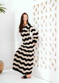 Load image into Gallery viewer, Zigzag Print Long Sleeve Dress - beige