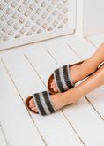 Load image into Gallery viewer, Textured Stripe Comfort Sandals - silver