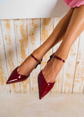 Load image into Gallery viewer, Chic V-Vamp Patent Mid Heels - maroon