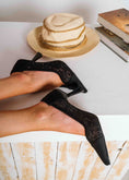Load image into Gallery viewer, Chic Floral Lace Sculpted Heels - black