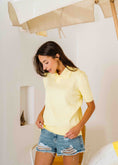 Load image into Gallery viewer, Cable-Knit Polo Shirt - yellow