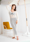 Load image into Gallery viewer, Open-Weave Long Sleeve Beach Dress - white