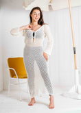 Load image into Gallery viewer, Open-Weave Long Sleeve Beach Dress - white
