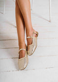 Load image into Gallery viewer, Woven Strap Slingback Flats - gold