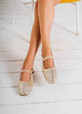 Load image into Gallery viewer, Woven Strap Slingback Flats - gold