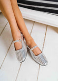 Load image into Gallery viewer, Woven Strap Slingback Flats - silver