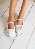 Load image into Gallery viewer, Woven Strap Slingback Flats - white