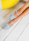 Load image into Gallery viewer, Lace Strap Slingback Mary Janes - blue