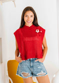Load image into Gallery viewer, Crochet Flower Knit Vest - red
