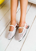 Load image into Gallery viewer, Lace Strap Slingback Mary Janes - white