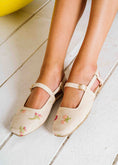 Load image into Gallery viewer, Vintage Floral Slingback Mary Janes - beige