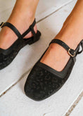 Load image into Gallery viewer, Textured Metallic Slingback Flats - black