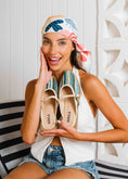 Load image into Gallery viewer, Zigzag Woven Pointed Mules - blue
