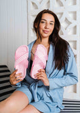 Load image into Gallery viewer, Women's Striped Cross-Strap Slide - pink