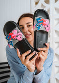 Load image into Gallery viewer, Stitch & Angel Heart Graphic Slides - black