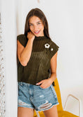Load image into Gallery viewer, Crochet Flower Knit Vest - olive