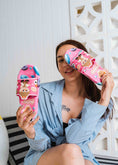 Load image into Gallery viewer, Playful Cartoon Macaron Slip-On Slides - fushia