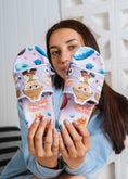 Load image into Gallery viewer, Playful Cartoon Macaron Slip-On Slides - purple