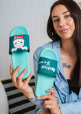 Load image into Gallery viewer, Cute Spotted Deer Comfort Slides - green