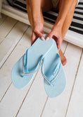 Load image into Gallery viewer, Women's Pearl-Embellished Flip Flop - blue