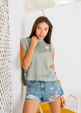 Load image into Gallery viewer, Crochet Flower Knit Vest - light green