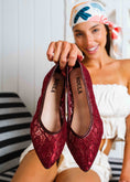 Load image into Gallery viewer, Soft Lace Ballet Flats - maroon