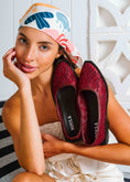 Load image into Gallery viewer, l821Sheer Lace Ballet Flats - maroon