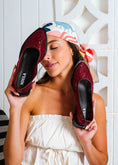 Load image into Gallery viewer, l821Sheer Lace Ballet Flats - maroon