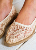 Load image into Gallery viewer, Sheer Lace Ballet Flats - beige