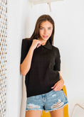 Load image into Gallery viewer, Cable-Knit Polo Shirt - balck
