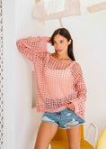 Load image into Gallery viewer, Boat Neck Crochet Knit Top - pink