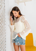 Load image into Gallery viewer, Boat Neck Crochet Knit Top - white