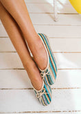 Load image into Gallery viewer, Woven Bow-Detail Ballet Flats - blue