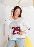 Load image into Gallery viewer, Retro Athletic Knit Sweater - white